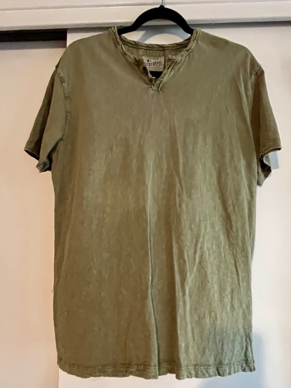 Lucky Brand Olive Green V-Neck Short Sleeve Tee